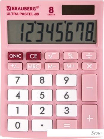 Бухгалтерский калькулятор BRAUBERG Ultra Pastel-08-PK 250514 (розовый)