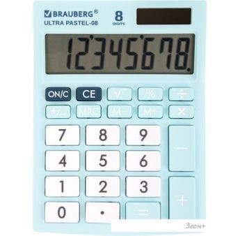 Бухгалтерский калькулятор BRAUBERG Ultra Pastel-08-LB 250513 (голубой)