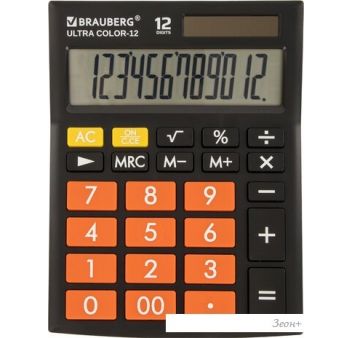 Бухгалтерский калькулятор BRAUBERG Ultra Color-12-BKRG 250499 (черный/оранжевый)