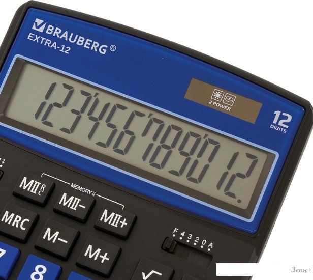 Бухгалтерский калькулятор BRAUBERG Extra 12-BKBU 250472 (черный/синий)