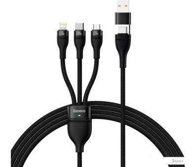 Кабель Baseus CASS030101 USB-C/A - USB-C, microUSB, Lightning (1.2 м, черный)
