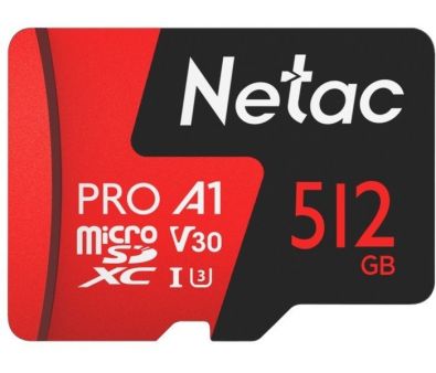   Netac MicroSDXC 512GB V30/A1/C10 Netac P500 Extreme Pro  