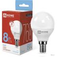 Светодиодная лампочка In Home LED-Шар-VC 8Вт 230В Е14 6500К 760Лм 4690612024882