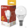 Светодиодная лампочка In Home LED-Шар-VC 6Вт 230В Е14 3000К 570Лм 4690612020501