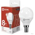 Светодиодная лампочка In Home LED-Шар-VC 8Вт 230В Е14 4000К 760Лм 4690612020556