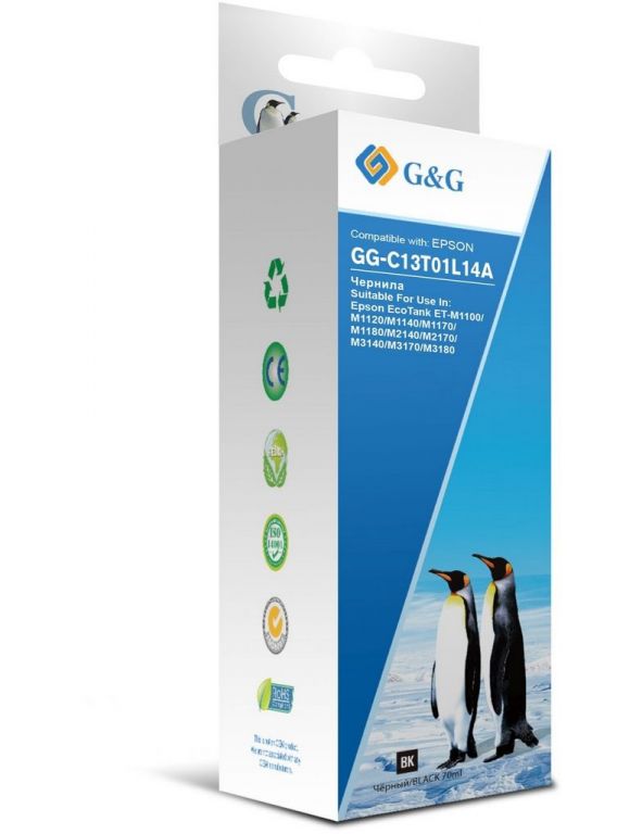 Чернила G&G GG-C13T01L14A черный 70мл для M1100/M1120/M1140/M1170/M1180