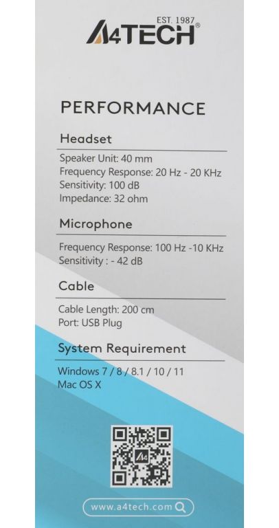 Наушники A4Tech Fstyler FH100U (белый/черный)