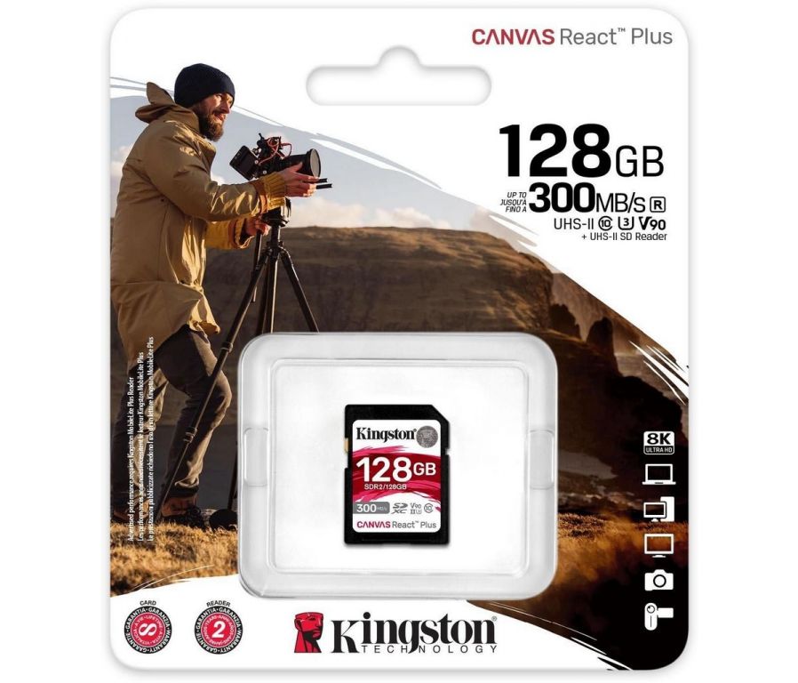 Карта памяти Kingston Canvas React Plus SDXC 128GB