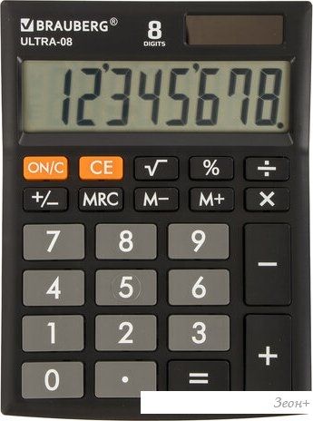 Бухгалтерский калькулятор BRAUBERG Ultra-08-BK 250507 (черный)