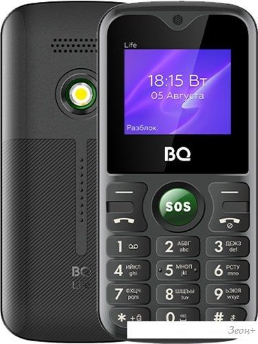 Кнопочный телефон BQ-Mobile BQ-1853 Life (черный/зеленый)