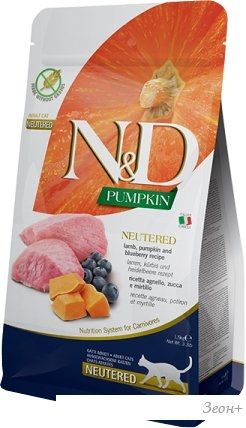 Сухой корм для кошек Farmina N&D Grain Free Pumpkin Lamb & Blueberry Adult Neutered 5 кг