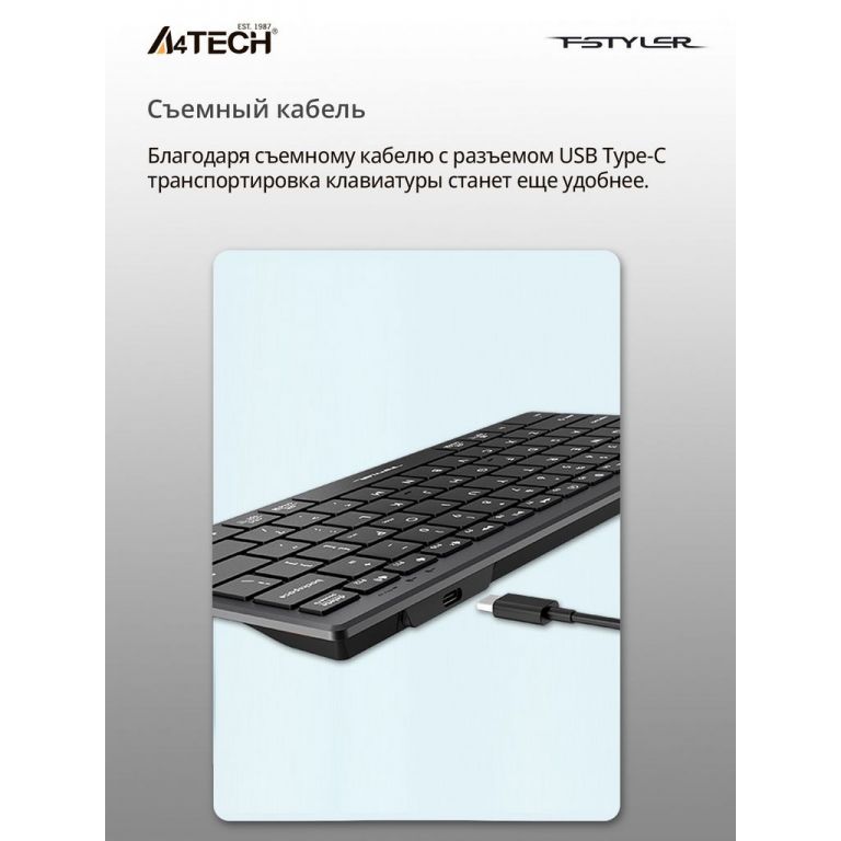 Клавиатура A4Tech Fstyler FX51 (серый/черный)