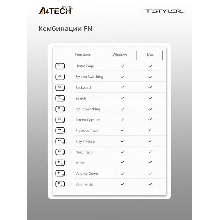 Клавиатура A4Tech Fstyler FX51 (серый/черный)