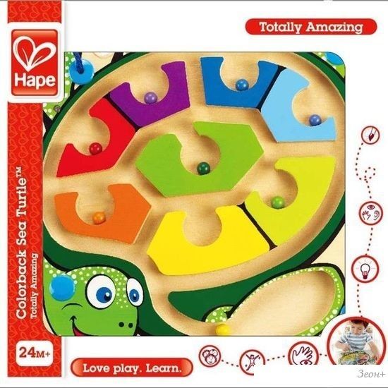 Развивающая игрушка Hape Лабиринт с шариком Черепашка E1705_HP