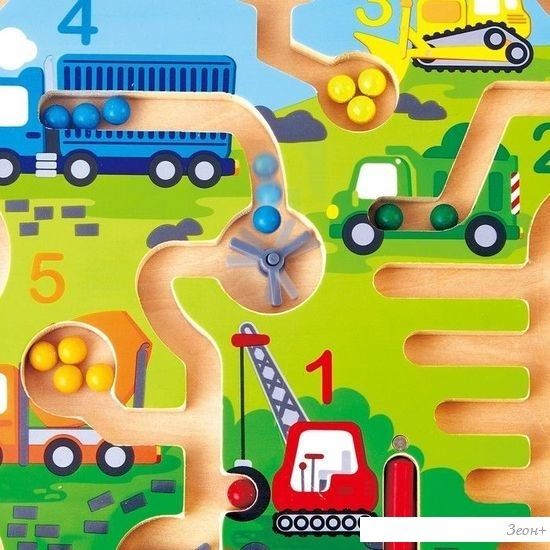 Развивающая игрушка Hape Лабиринт с шариком Транспорт E1713_HP