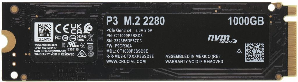 SSD Crucial P3 1TB CT1000P3SSD8
