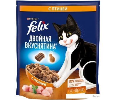 Сухой корм для кошек Felix Двойная вкуснятина с птицей 600 г
