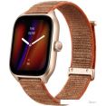 Умные часы Amazfit GTS 4 (золотистый, с коричневым нейлоновым ремешком)
