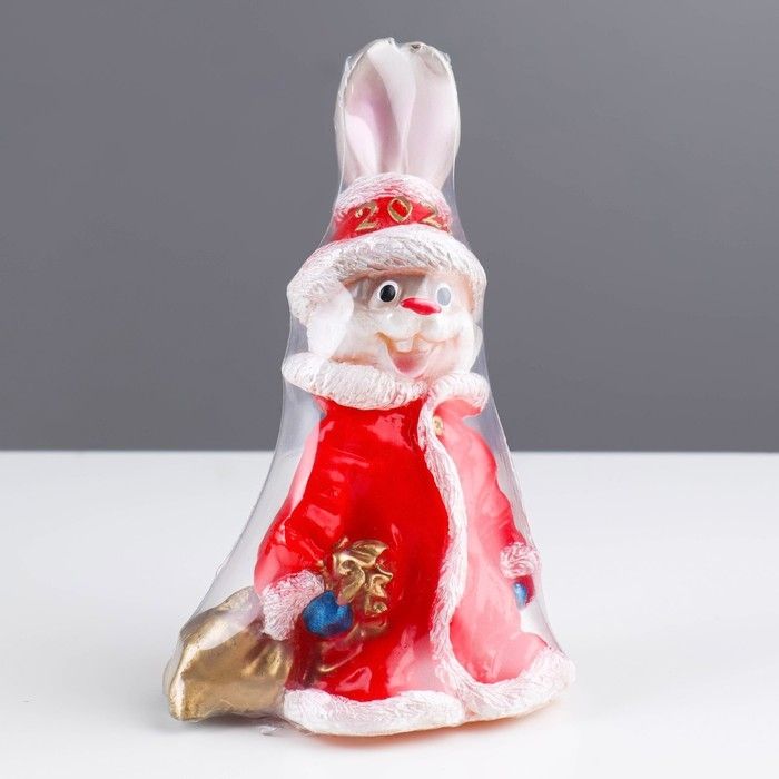 Свеча фигурная «Кролик-Дед Мороз», 14,5х9 см, 130 г