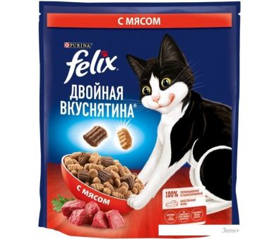 Сухой корм для кошек Felix Двойная вкуснятина с мясом 600 г