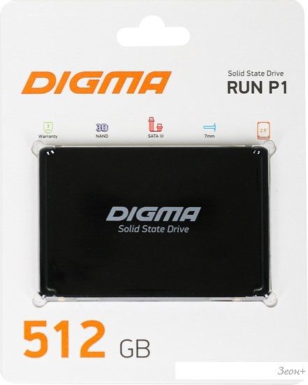 SSD Digma Run P1 512GB DGSR2512GP13T