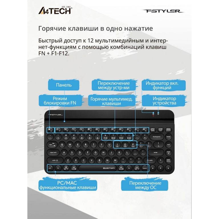 Клавиатура A4Tech Fstyler FBK30 (черный)