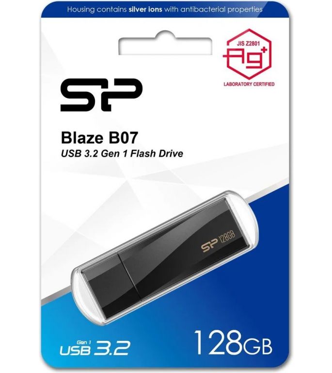 USB Flash Silicon-Power Blaze B07 128GB (черный)