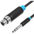 Кабель Vention BBEBH 6.3 мм - XLR (2 м, черный)