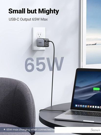 Сетевое зарядное Ugreen CD244 10335 (черный)