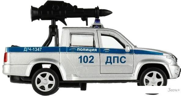 Пикап Технопарк UAZ Pickup Полиция с пушкой PICKUP-12POL-CANSR