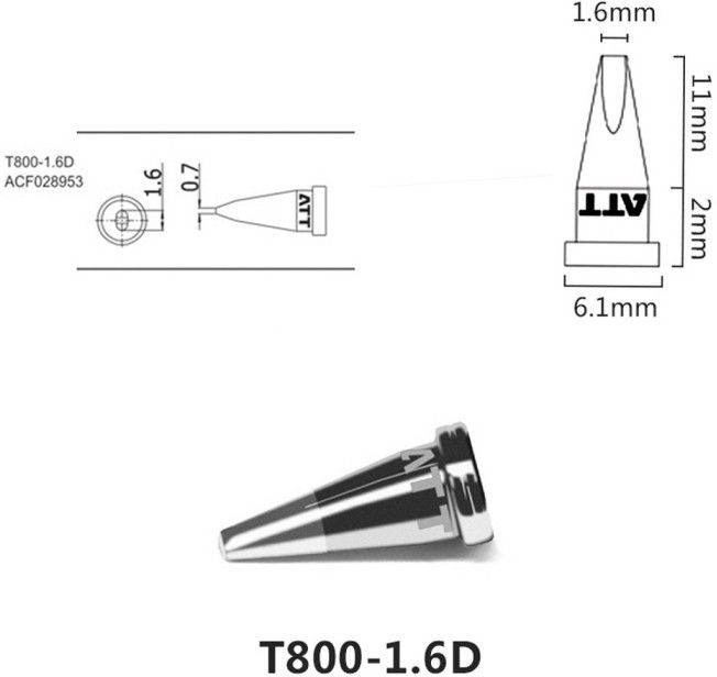 Паяльное жало , T800-1.6D
