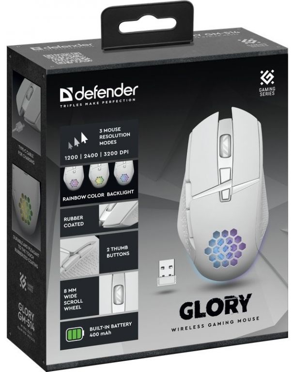 Игровая мышь Defender Glory GM-514 (белый)