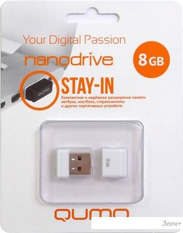USB Flash QUMO NanoDrive 8Gb White