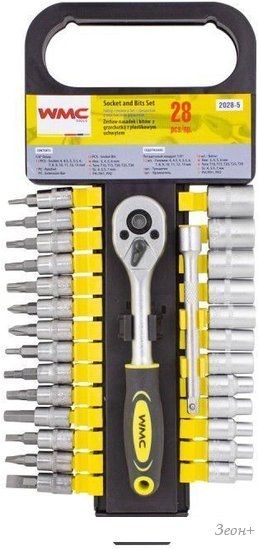 Набор трещотка с головками и битами WMC Tools WMC-2028-5 (28 предметов)
