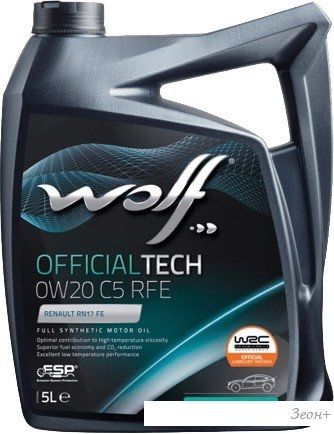 Моторное масло Wolf OfficialTech 0W-20 C5 RFE 5л