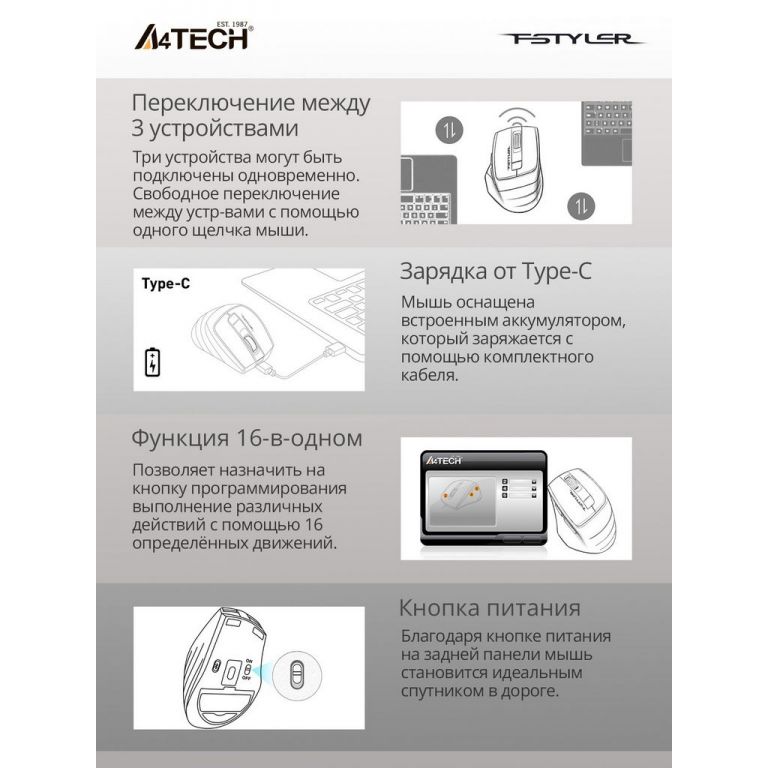 Офисный набор A4Tech Fstyler FB2535C (белый)