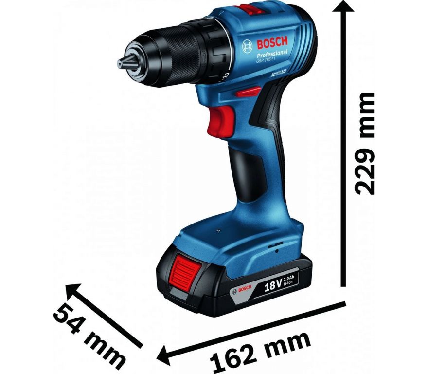 Дрель-шуруповерт Bosch GSR 185-LI Professional 06019K3005 (с 1-им АКБ, сумка)