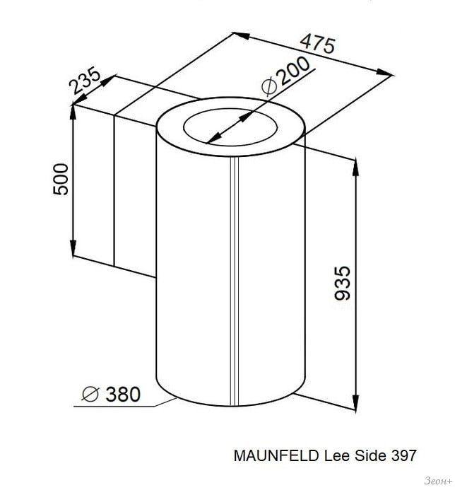 Кухонная вытяжка MAUNFELD Lee Side 397 (черный)