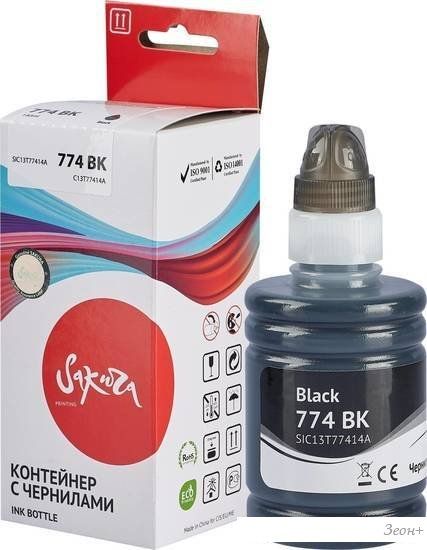 Чернила Sakura Printing SIC13T77414A (аналог Epson 774 BK)
