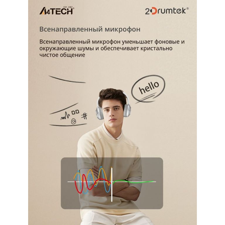 Наушники A4Tech BH300 (белый)