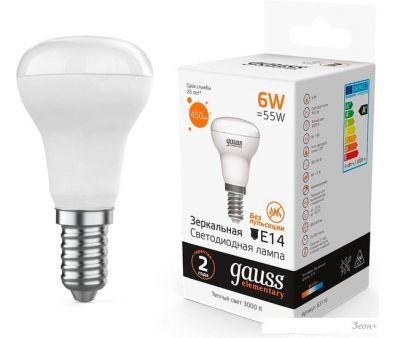   Gauss Elementary R50 6W 450lm 3000K E14 LED 63116