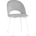 Стул Stool Group Меган AV 415-H09-02(P) (велюр светло-серый/белые ножки)