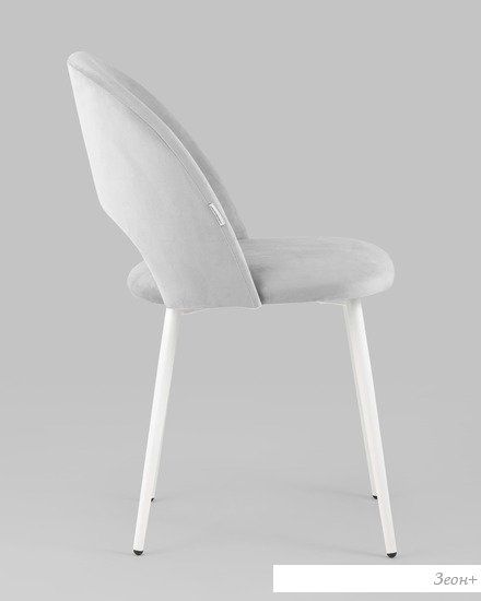 Стул Stool Group Меган AV 415-H09-02(P) (велюр светло-серый/белые ножки)