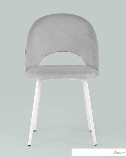 Стул Stool Group Меган AV 415-H09-02(P) (велюр светло-серый/белые ножки)