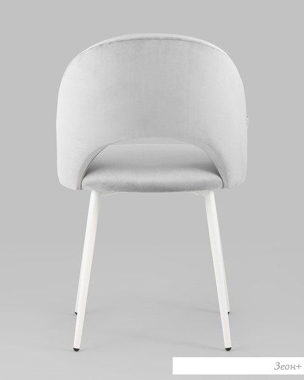 Стул Stool Group Меган AV 415-H09-02(P) (велюр светло-серый/белые ножки)