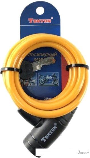Тросовый велосипедный замок Tonyon 8x1000 506K-0810C (в ассортименте)