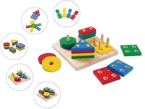 Сортер Plan Toys Доска с геометрическими фигурами 2403