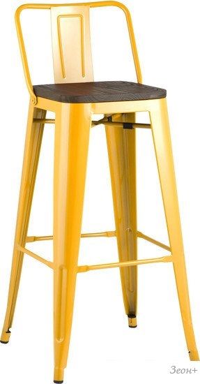 Стул Stool Group Tolix со спинкой YD-H765E-W LG-06 (желтый глянцевый/темное дерево)
