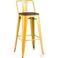 Стул Stool Group Tolix со спинкой YD-H765E-W LG-06 (желтый глянцевый/темное дерево)