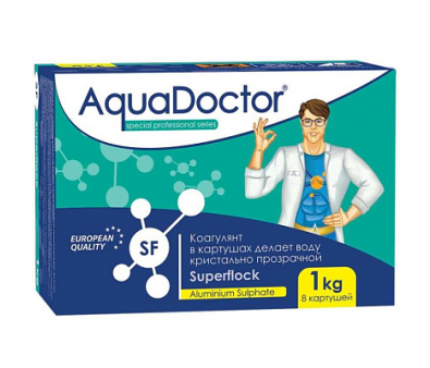 Коагулирующий препарат, AquaDoctor, ФЛОКУЛЯНТ, SF 1кг коробка, табл.8х(5х25)гр, медленнорастворимый SF-1